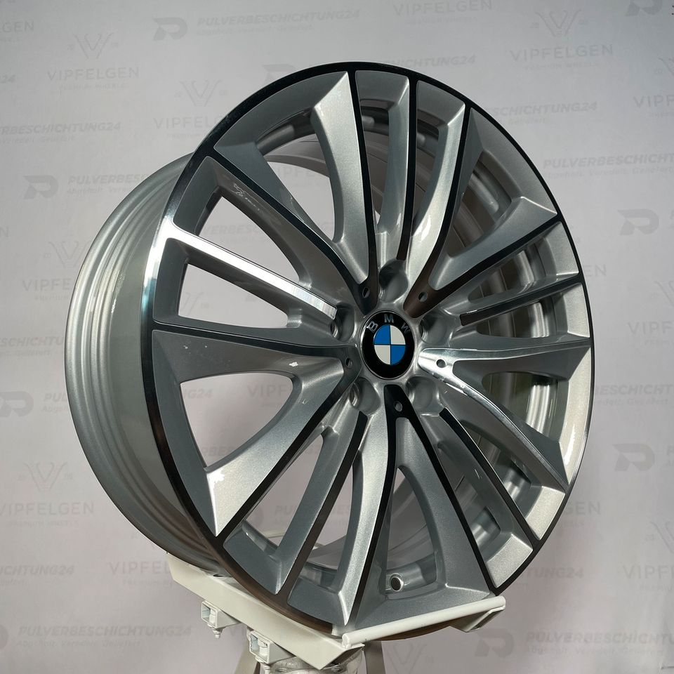 Originale 19 Zoll BMW 5er F10 Styling 332 W-Speiche Alufelgen Felgen Leichtmetallfelgen silber mit glanzgedrehter Front (weitere Farben möglich) 