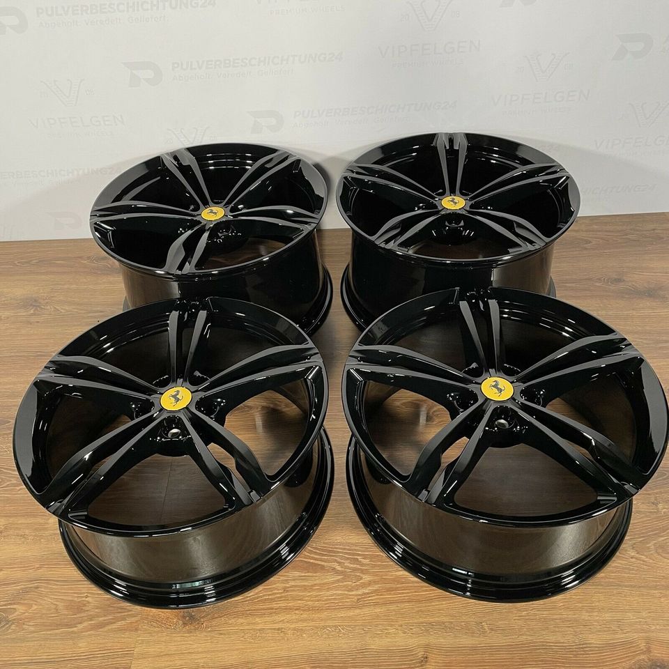 Originale 20 Zoll Ferrari GTC4 Lusso Alufelgen Felgen Leichtmetallfelgen 328456 328457 schwarz glänzend (weitere Farben möglich)