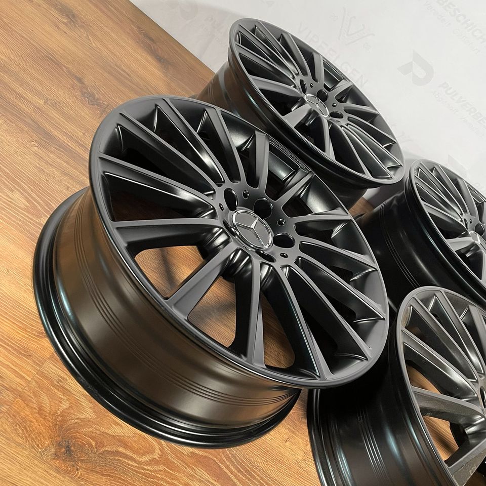 Originale 19 Zoll Mercedes W205 C205 AMG Turbinen Alufelgen Felgen Leichtmetallfelgen schwarz matt (weitere Farben möglich) 