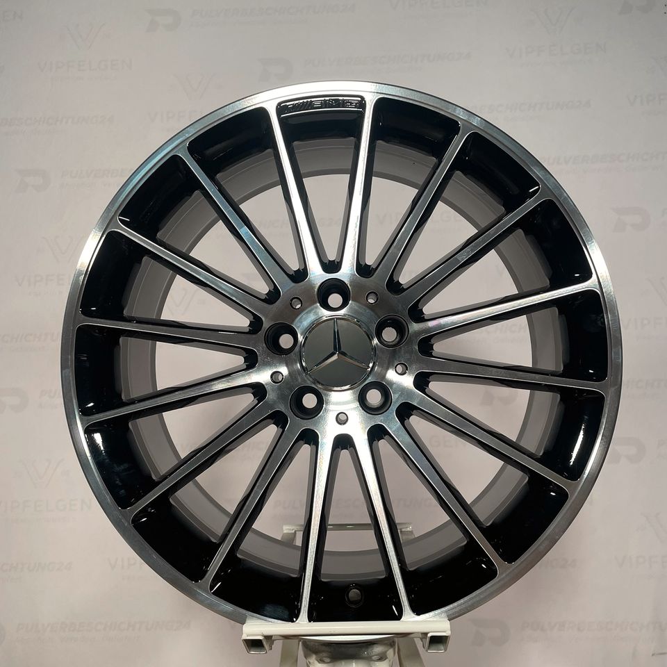 Originale 19 Zoll AMG Mercedes A-Klasse A45 W176 Alufelgen Felgen Leichtmetallfelgen schwarz glänzend mit glanzgedrehter Front (weitere Farben möglich)