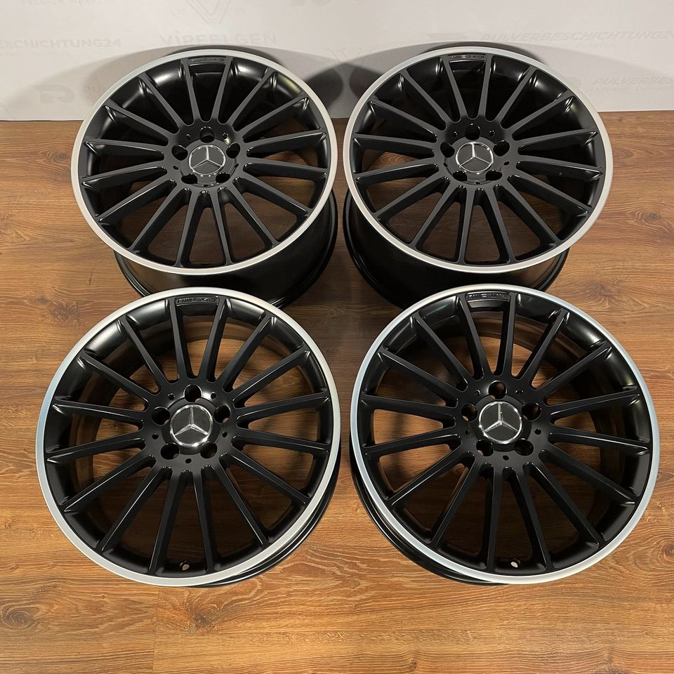 Originale 19 Zoll Mercedes C-Klasse W204 C63 AMG Performance Alufelgen Felgen Leichtmetallfelgen schwarz matt mit glanzgedrehtem Rand (weitere Farben möglich)
