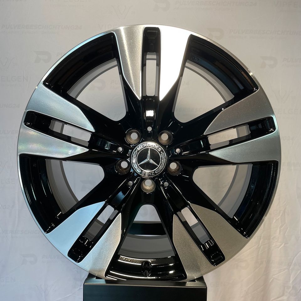 Originale 19 Zoll Mercedes V-Klasse W639 Vito Viano Alufelgen Felgen Leichtmetallfelgen schwarz mit glanzgedrehter Front (weitere Farben möglich)