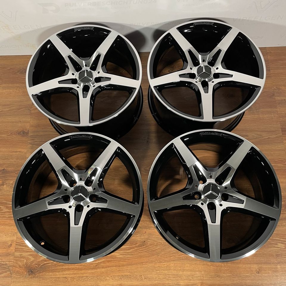 Originale 19 Zoll AMG Mercedes SL R231 W231 Alufelgen schwarz mit CNC gedrehter Front Felgen Leichtmetallfelgen (weitere Farben möglich)