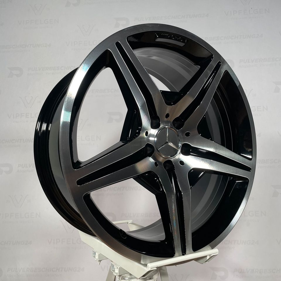 Originale 19 Zoll Mercedes SL R230 AMG Styling 6 VI Alufelgen Felgen Leichtmetallfelgen 4 x 8,5J schwarz mit CNC gedrehter Front (weitere Farben möglich)