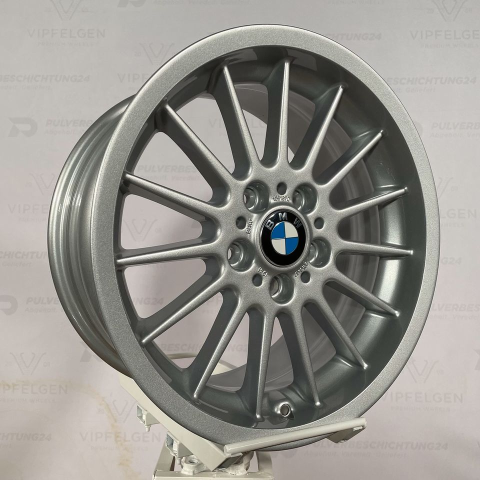 Originale 17 Zoll BMW Z3 E36 Styling 32 Alufelgen 4 x 7,5J Felgen Leichtmetallfelgen silber glänzend mit montierter und gewuchteter Winterbereifung 225/45 R17 Hankook (weitere Farben möglich)