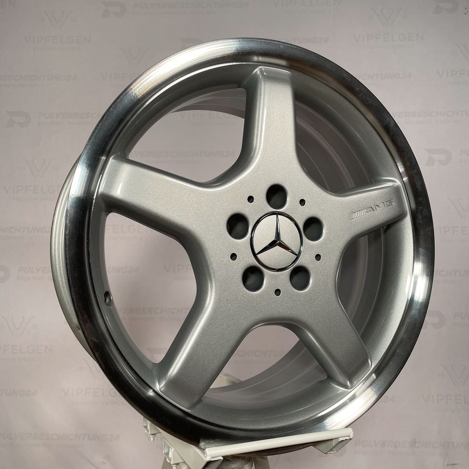 Originale 18 Zoll Mercedes E-Klasse W211 AMG Styling III Alufelgen Felgen Leichtmetallfelgen silber mit glanzgedrehtem Bett (weitere Farben möglich)