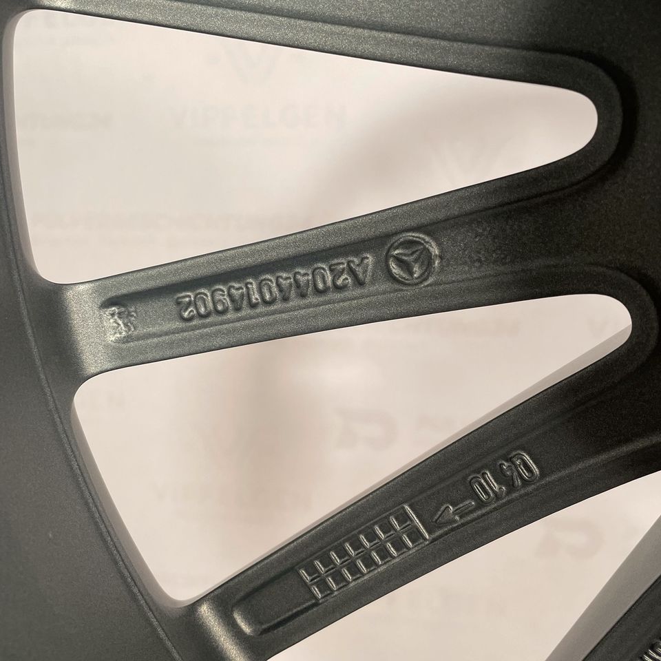 Originale 19 Zoll Mercedes C-Klasse W204 C63 AMG Performance Alufelgen Felgen Leichtmetallfelgen Himalaya grau matt mit CNC glanzgedrehtem Rand (weitere Farben möglich)