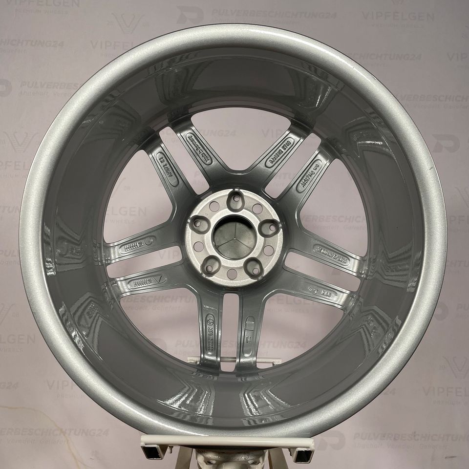 Originale 18 Zoll AMG Mercedes A45 A-Klasse W176 Alufelgen Felgen Leichtmetallfelgen silber mit glanzgedrehter Front (weitere Farben möglich)