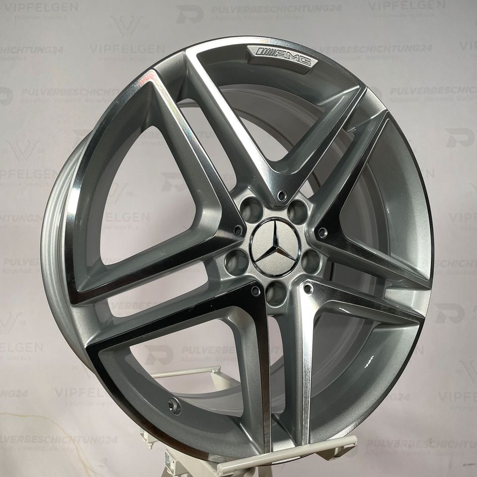 Originale 18 Zoll AMG Mercedes A45 A-Klasse W176 Alufelgen Felgen Leichtmetallfelgen silber mit glanzgedrehter Front (weitere Farben möglich)