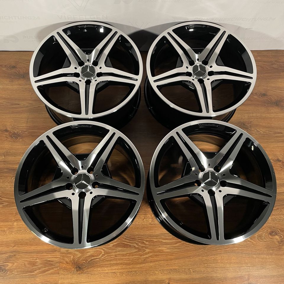 Originale 19 Zoll Mercedes SL R230 AMG Styling 6 VI Alufelgen Felgen Leichtmetallfelgen 4 x 8,5J schwarz mit CNC gedrehter Front (weitere Farben möglich)