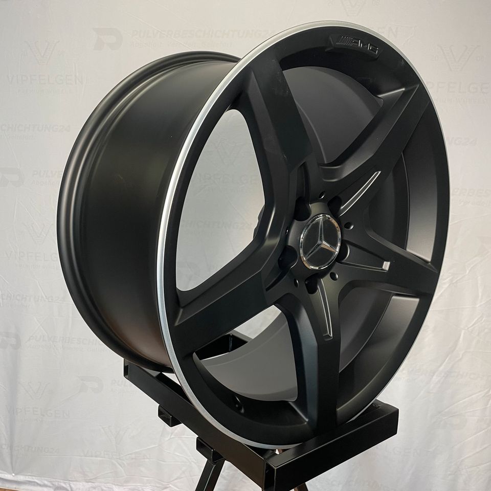 Originale 19 Zoll AMG Mercedes SL R231 W231 Alufelgen Felgen Leichtmetallfelgen schwarz matt mit glanzgedrehtem Rand (weitere Farben möglich)