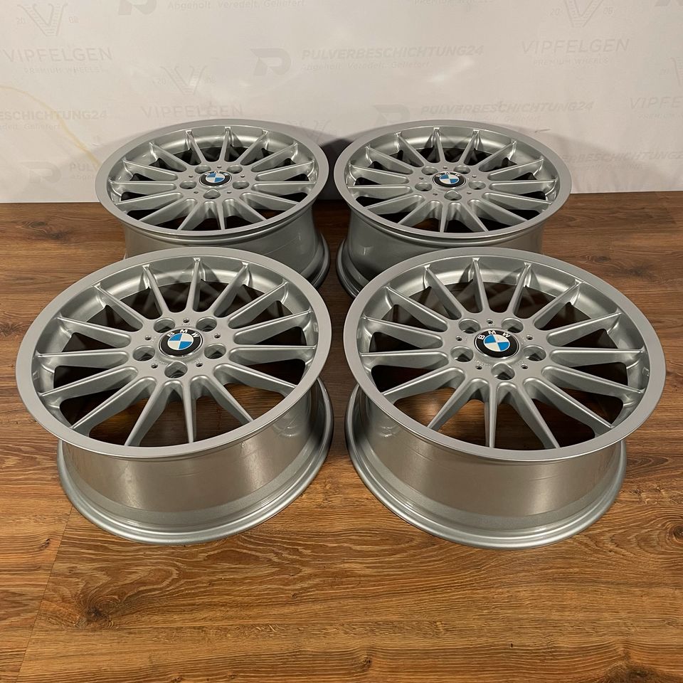 Originale 18 Zoll BMW 3er E46 Radial Styling 32 Alufelgen Felgen Leichtmetallfelgen in silber glänzend mit Falken Winterreifen (weitere Farben möglich) Kopie