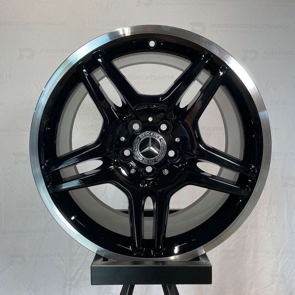 Originale 18 Zoll Mercedes E-Klasse W211 AMG Styling IV Alufelgen Felgen Leichtmetallfelgen schwarz glänzend mit glanzgedrehtem Rand (weitere Farben möglich)