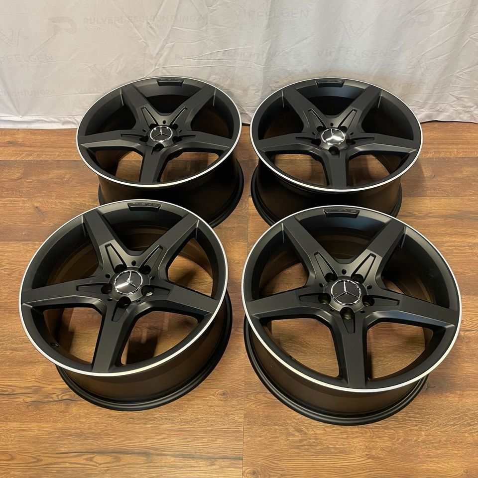 Originale 19 Zoll AMG Mercedes SL R231 W231 Alufelgen Felgen Leichtmetallfelgen schwarz matt mit glanzgedrehtem Rand (weitere Farben möglich)