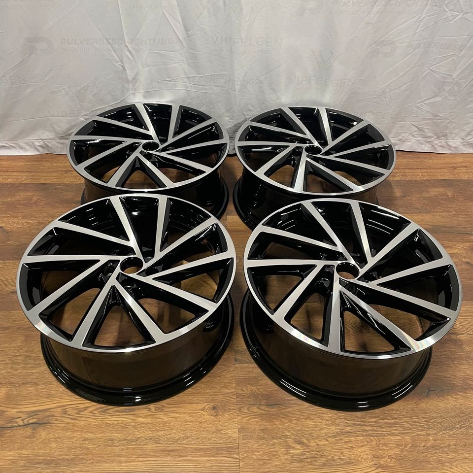 Originale 19 Zoll VW Golf R 7 VII GTI Spielberg Alufelgen Felgen Leichtmetallfelgen schwarz mit glanzgedrehter Front (weitere Farben möglich)