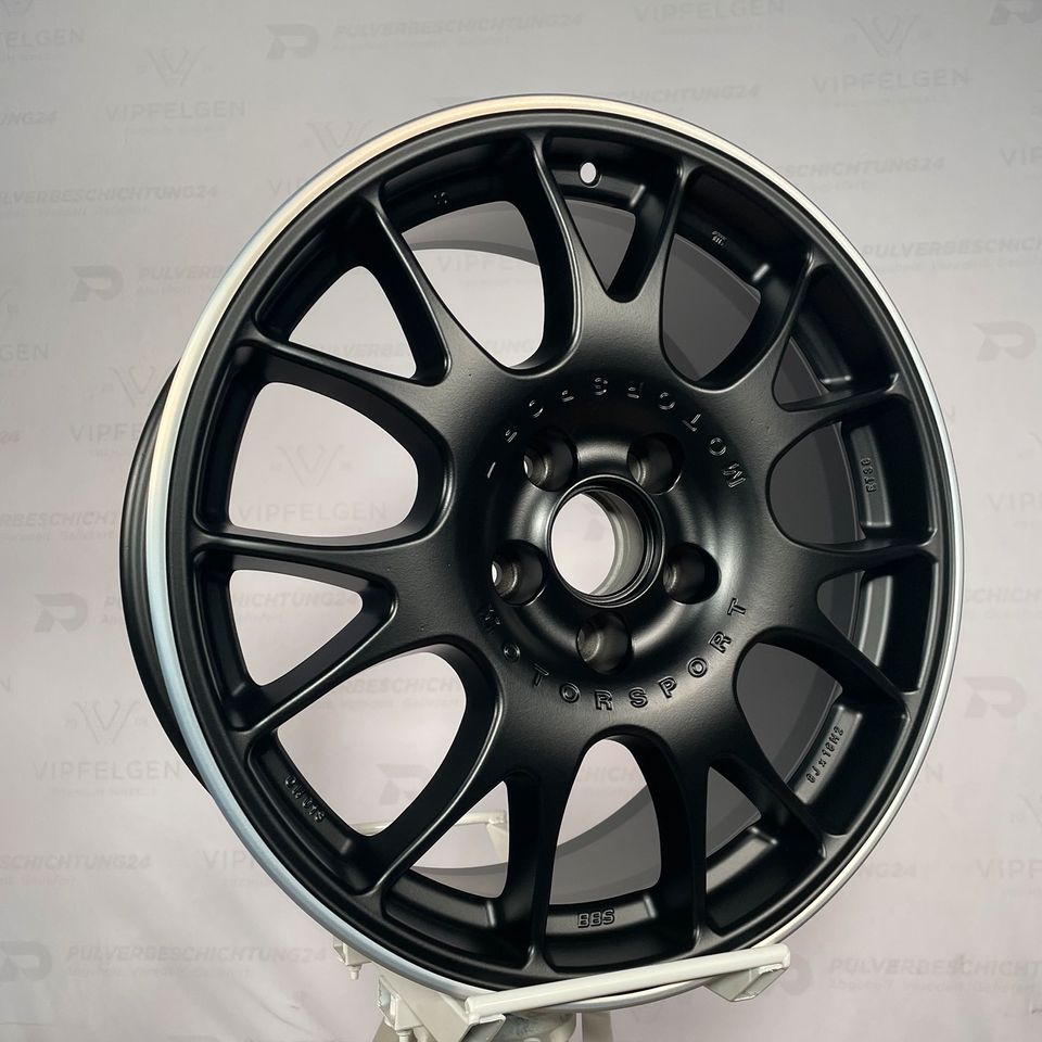 Originale 18 Zoll BBS CH013 Motorsport Alufelgen 8x18 ET38 5x114.3 Schwarz matt mit silbernen Rand (weitere Farben möglich)