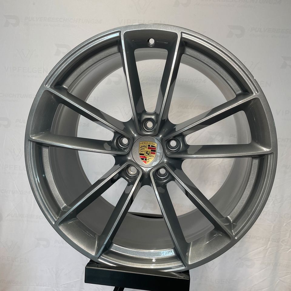 Originale 20 21 Zoll Porsche 992 C2 C4 "Carrera S Rad" Alufelgen Felgen Leichtmetallfelgen anthrazit mit glanzgedrehter Front (weitere Farben möglich)