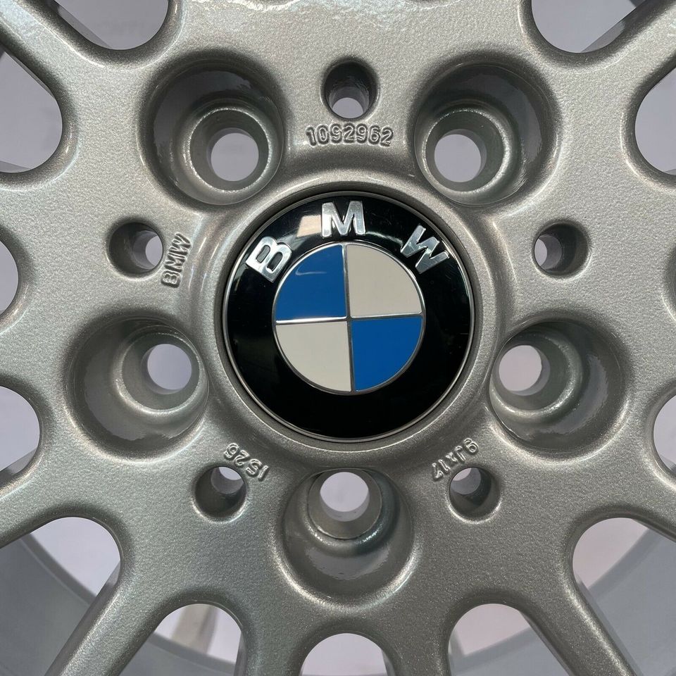 Originale 17 Zoll BMW 5e E39 Styling 32 Radialspeiche Alufelgen Felgen Leichtmetallfelgen silber glänzend (weitere Farben möglich) mit Bereifung Hankook