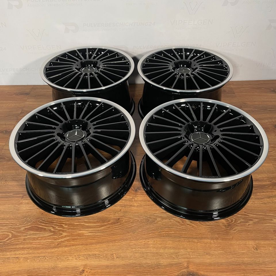 Originale 18 Zoll AMG Mercedes CLS C219 W219 Styling V Alufelgen Felgen Leichtmetallfelgen schwarz glänzend mit glanzgedrehtem Rand (weitere Farben möglich)