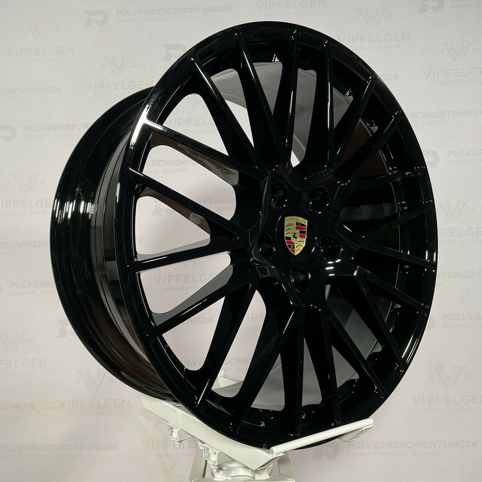 Originale 21 Zoll Porsche Cayenne E3 9Y0 RS Spyder Rad Alufelgen Felgen Leichtmetallfelgen in schwarz glänzend mit Pirelli Scorpion Winter N0 - 275/40 R21 und 305/35 R21 (weitere Farben möglich)