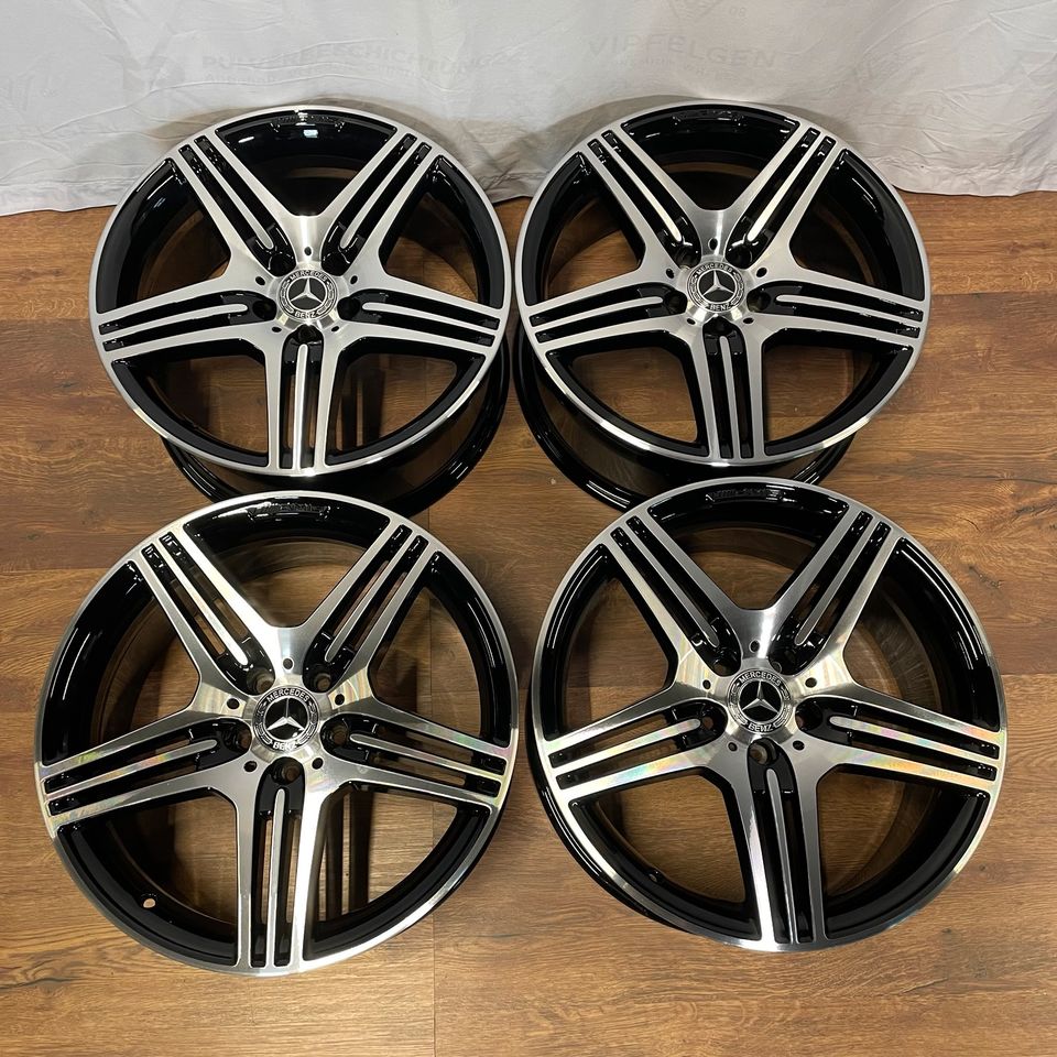 Originale 19 Zoll AMG Mercedes CLS C219 W219 Alufelgen Styling VII Felgen Leichtmetallfelgen schwarz glänzend mit glanzgedrehter Front (weitere Farben möglich)
