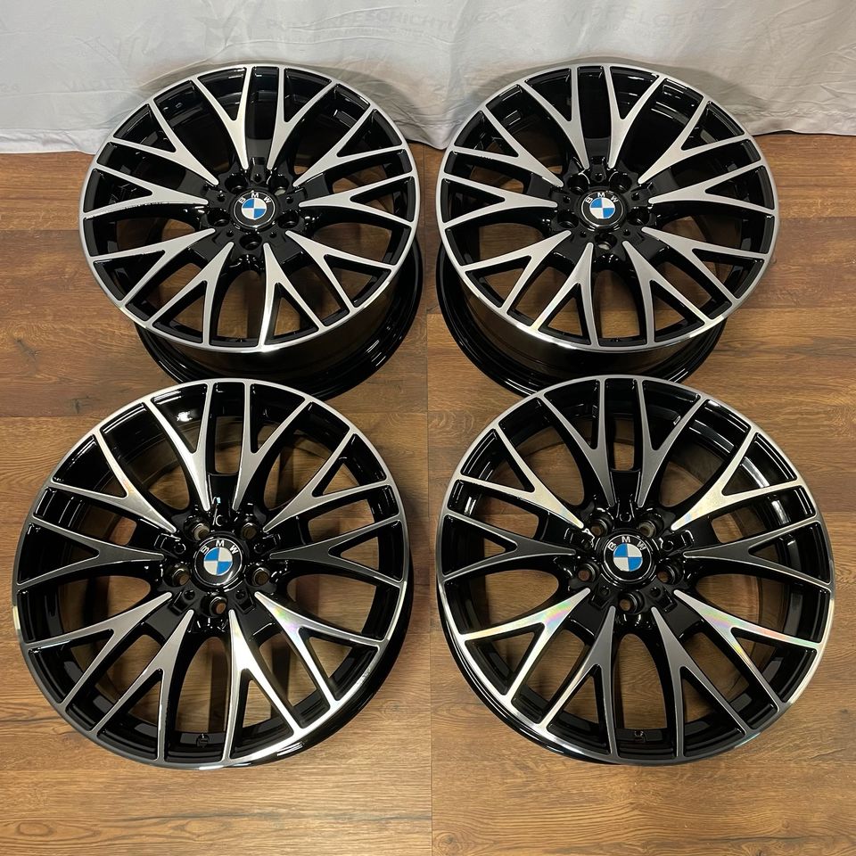 Originale 20 Zoll BMW 3er F30 F31 Styling 404 Kreuzspeiche Alufelgen Felgen Leichtmetallfelgen Schwarz mit glanzgedrehter Front (weitere Farben möglich)