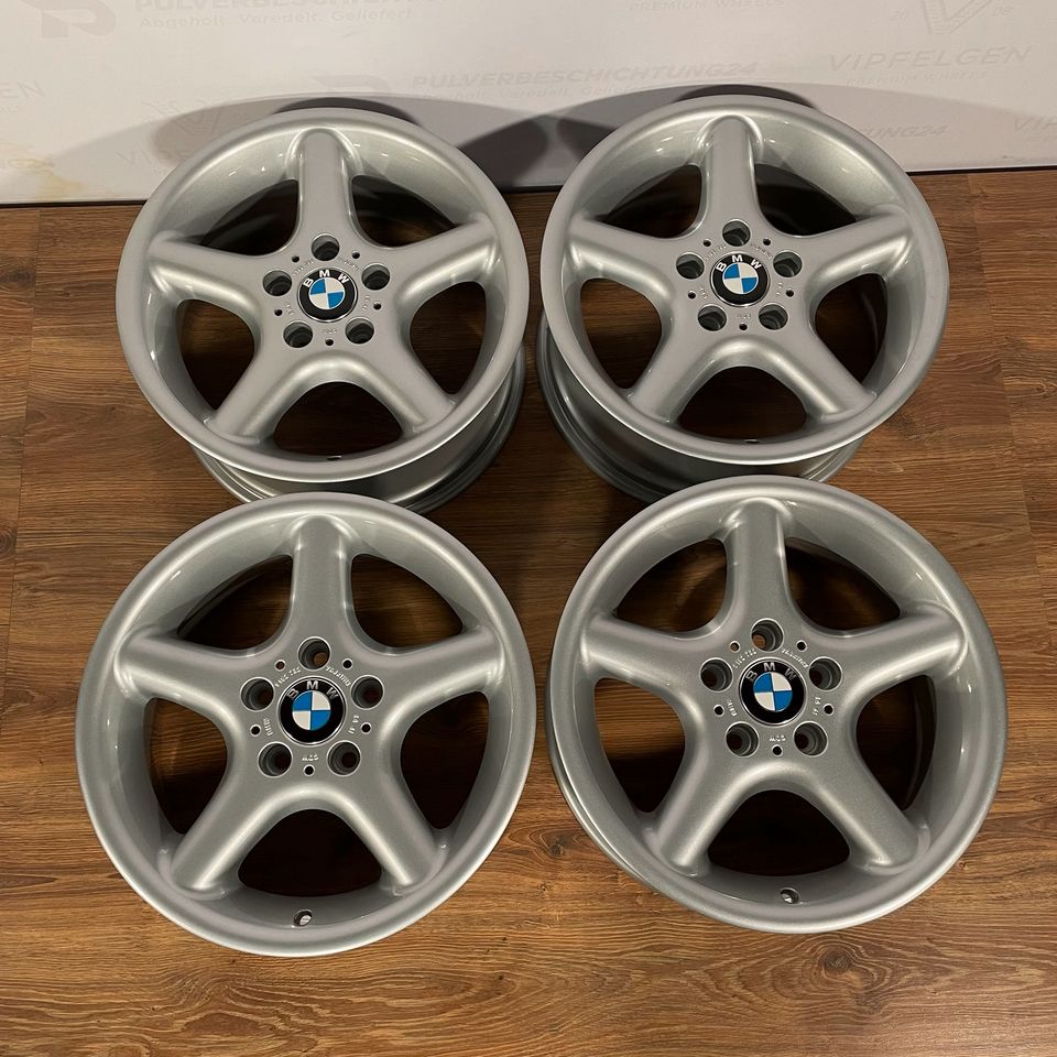 Originale 17 Zoll BMW Z3 E36 Styling 18 Alufelgen 2 x 7,5J und 2 x 8,5J Felgen Leichtmetallfelgen silber (weitere Farben möglich)