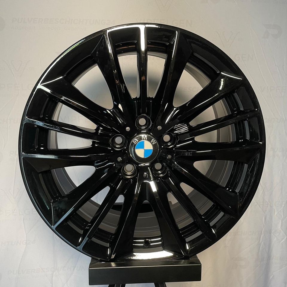 Originale 19 Zoll BMW 5er F10 Styling 332 W-Speiche Alufelgen Felgen Leichtmetallfelgen schwarz glänzend (weitere Farben möglich)