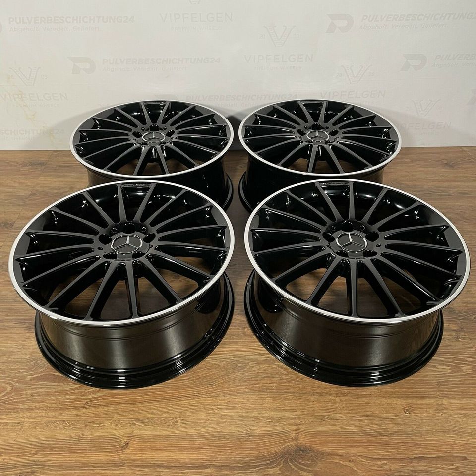 Originale 19 Zoll AMG Mercedes CLA45 A250 C117 X117 Alufelgen Felgen Leichtmetallfelgen schwarz glänzend mit glanzgedrehtem Rand (weitere Farben möglich)