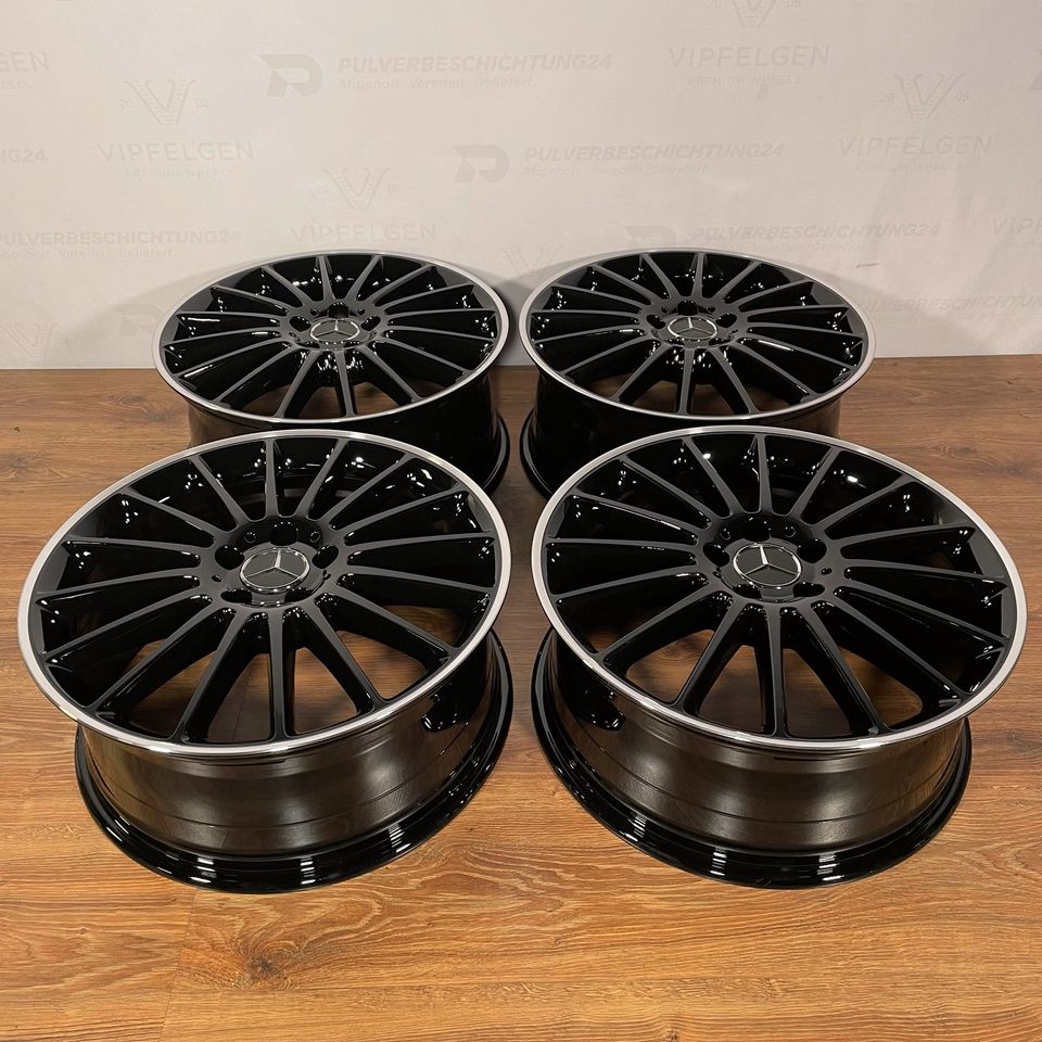 Originale AMG Mercedes V-Klasse W639 Vito Viano Alufelgen Felgen Leichtmetallfelgen schwarz glänzend mit glanzgedrehtem Rand (weitere Farben möglich)