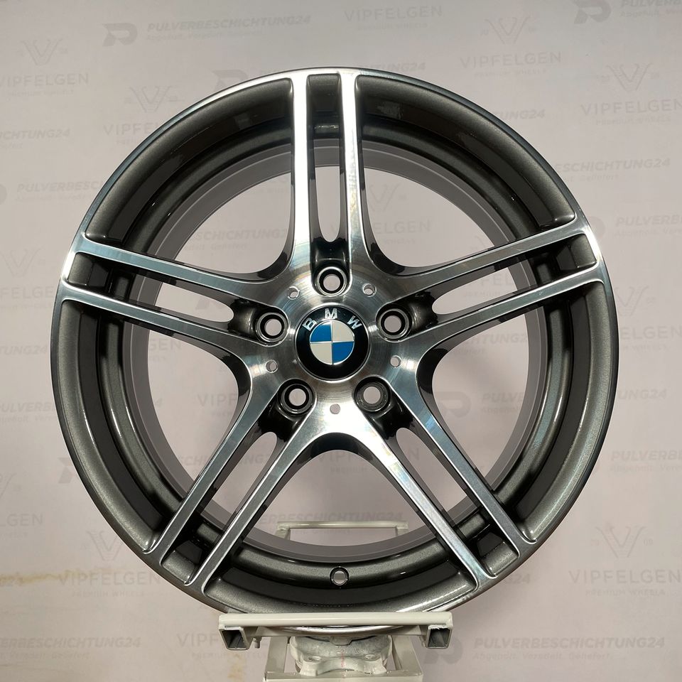 Originale 19 Zoll BMW 3er E90 E92 Styling M313 Doppelspeiche Alufelgen Felgen Leichtmetallfelgen anthrazit mit glanzgedrehter Front mit Michelin Pilot Sport Sommerbereifung montiert und gewuchtet indiv. auf Kundenwunsch (weitere Farben möglich)