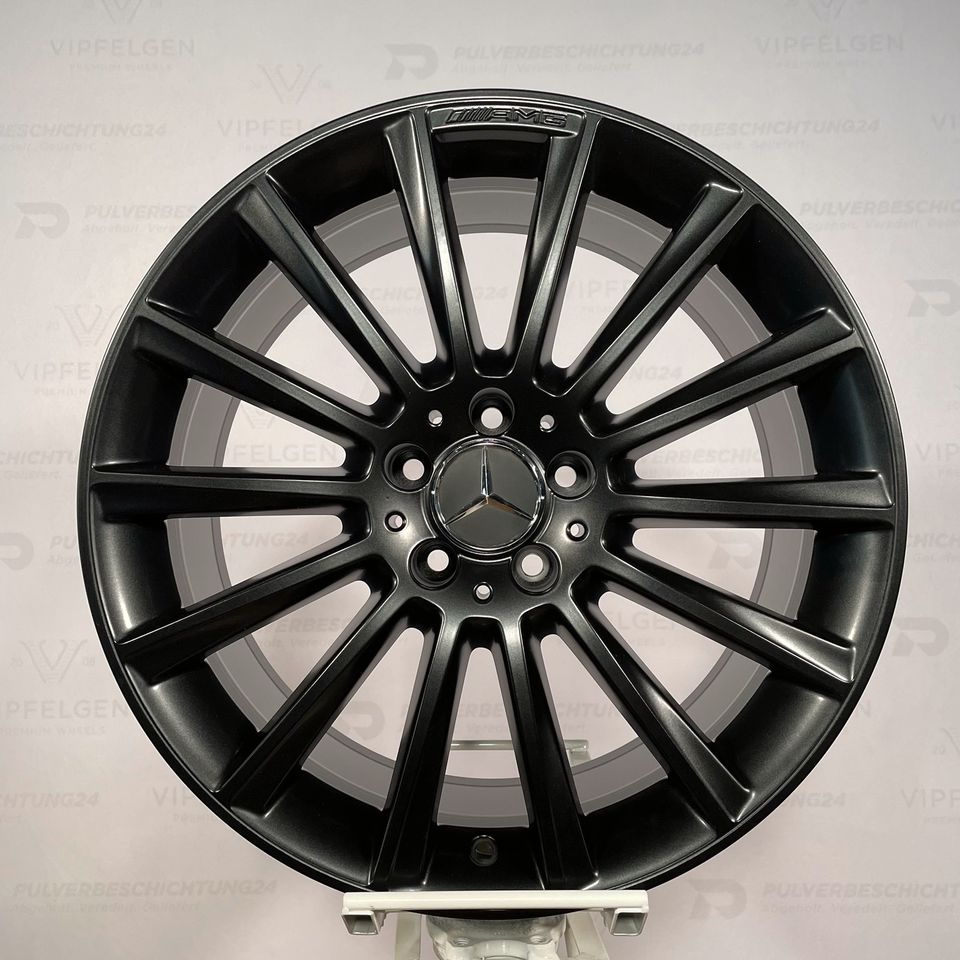 Originale 19 Zoll Mercedes W205 C205 AMG Turbinen Alufelgen Felgen Leichtmetallfelgen schwarz matt (weitere Farben möglich) 