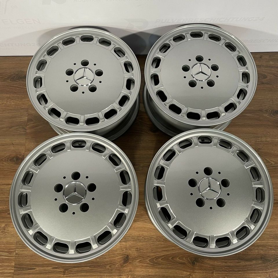 Originale 15 Zoll Mercedes W126 C126 R107 Gullideckel Alufelgen Felgen Leichtmetallfelgen silber glänzend (weitere Farben möglich)