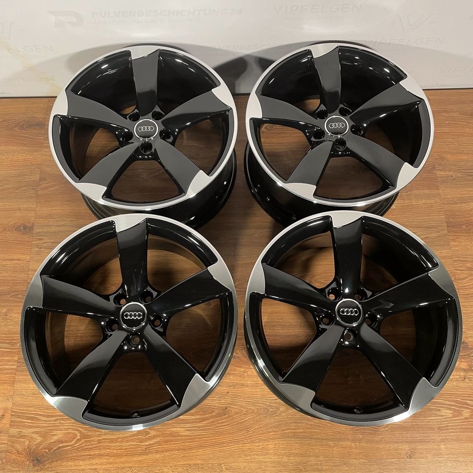 Originale 18 Zoll Audi A3 S3 8P Rotor Alufelgen 5x112 Leichtmetallfelgen Felgen schwarz glänzend glanzgedreht (weitere Farben möglich)