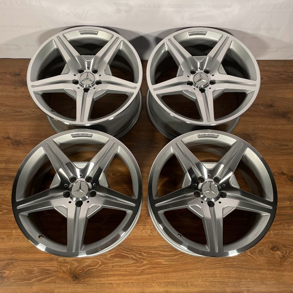 Originale 19 Zoll AMG Mercedes CLS C219 W219 Styling VI Sommerräder Felgen Leichtmetallfelgen silber mit CNC gedrehter Front (weitere Farben möglich)