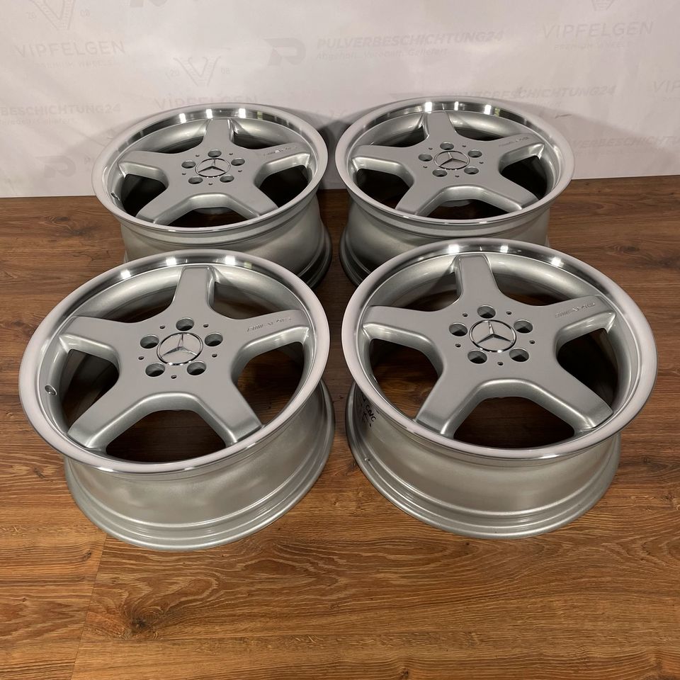 Originale 18 Zoll Mercedes E-Klasse W211 AMG Styling III Alufelgen Felgen Leichtmetallfelgen silber mit glanzgedrehtem Bett (weitere Farben möglich)