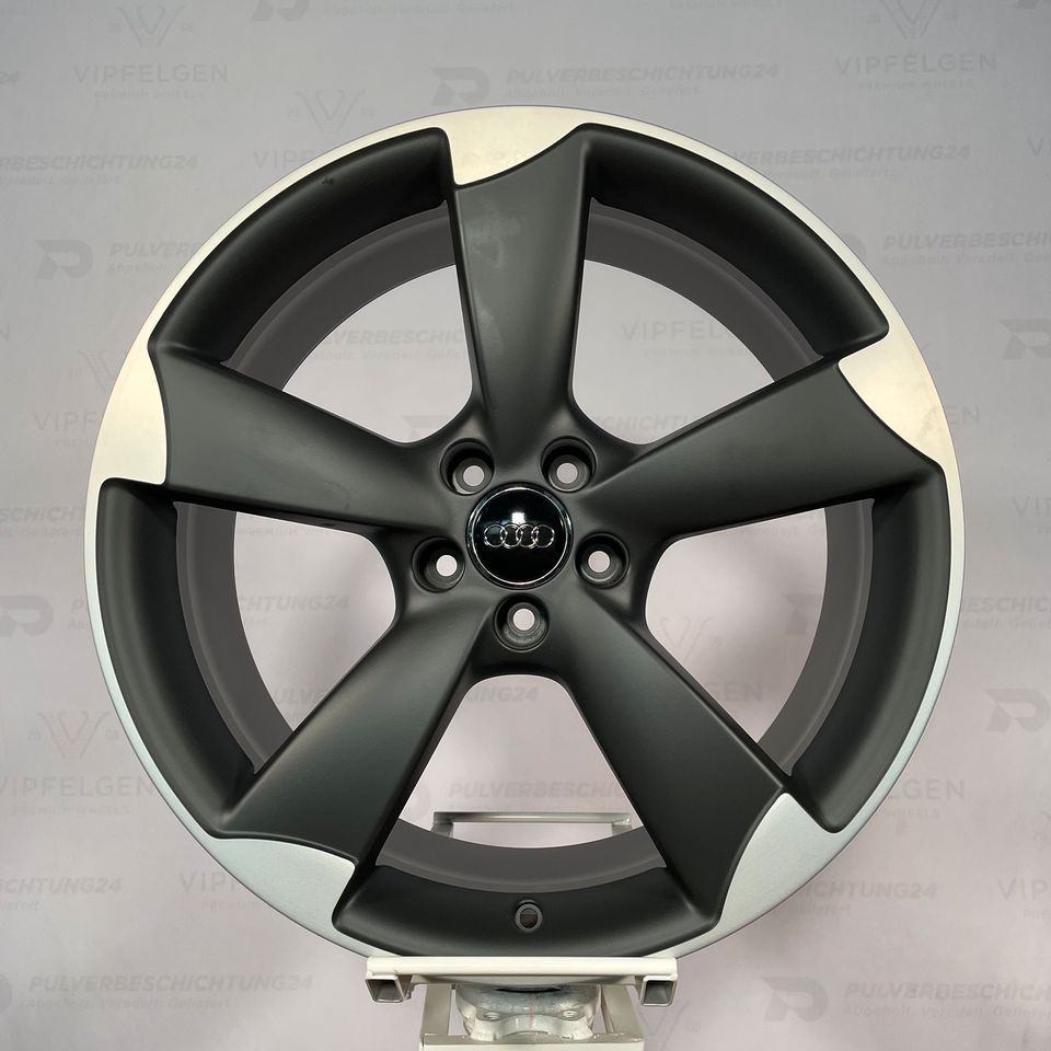 Originale 19 Zoll Audi RS3 8P Rotor Alufelgen 5x112 Leichtmetallfelgen Felgen schwarz matt mit glanzgedrehter Front (weitere Farben möglich)