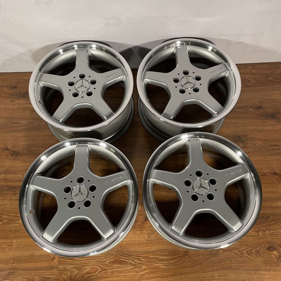 Originale 18 Zoll Mercedes E-Klasse W211 AMG Styling III Alufelgen Felgen Leichtmetallfelgen silber mit glanzgedrehtem Bett (weitere Farben möglich)