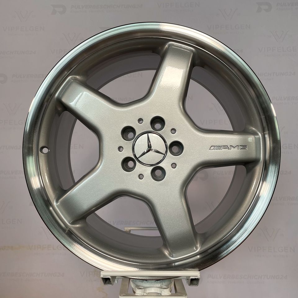 Originale 19 Zoll Mercedes CL C215 AMG Alufelgen Felgen Leichtmetallfelgen silber glänzend mit glanzgedrehtem Rand (weitere Farben möglich)