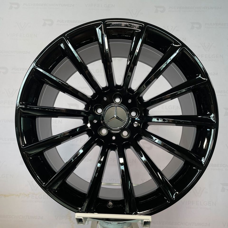 Originale 19 Zoll Mercedes W205 C205 AMG Turbinen Alufelgen Felgen Leichtmetallfelgen schwarz glänzend (weitere Farben möglich) 