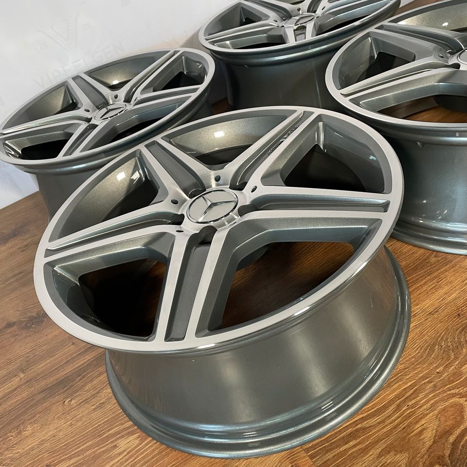 Originale 18 Zoll Mercedes CLK W209 C209 63 55 AMG Alufelgen Felgen Leichtmetallfelgen in himalaya grau mit glanzgedrehter Front (weitere Farben möglich)