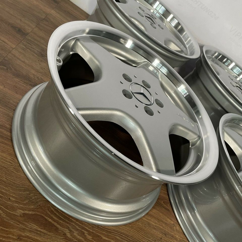 Originale 18 Zoll AMG Mercedes SL R129 Final Edition Alufelgen Felgen leichtmetallfelgen silber glänzend mit glanzgedrehtem Bett (weitere Farben möglich)