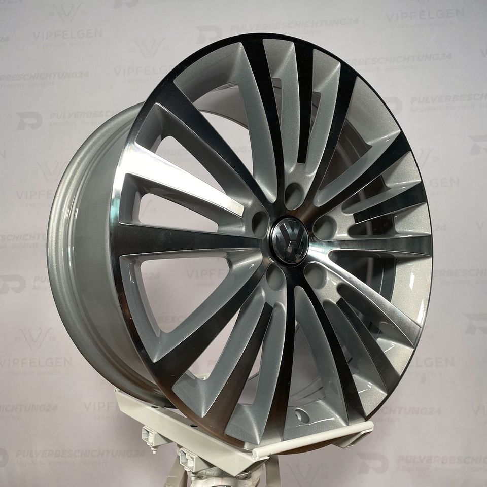 Originale 18 Zoll VW Phaeton 3D Spirit 3DO601025AF Alufelgen Felgen Leichtmetallfelgen silber mit glanzgedrehter Front (weitere Farben möglich)