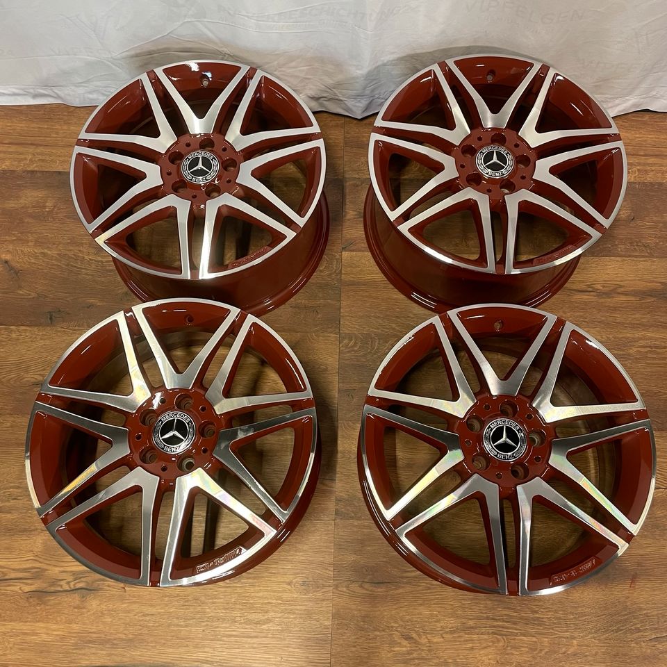 Originale 19 Zoll AMG Mercedes V-Klasse W447 Vito Viano Alufelgen Felgen Leichtmetallfelgen colonial red mit glanzgedrehter Front (weitere Farben möglich)