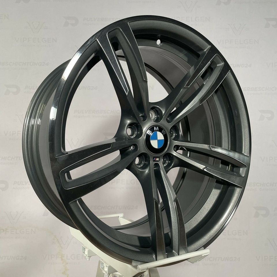 Originale 19 Zoll BMW M2 F87 M3 F80 M4 F82 Styling M437 Alufelgen Felgen Leichtmetallfelgen himalaya grau mit glanzgedrehter Front (weitere Farben möglich)