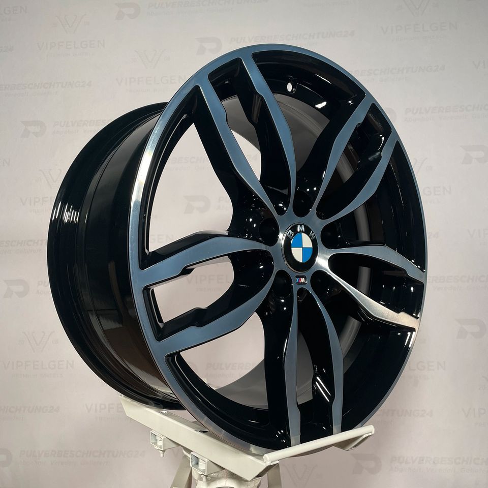 Originale 19 Zoll BMW X3 F25 Styling 622 M-Doppelspeiche Alufelgen Felgen Leichtmetallfelgen schwarz mit glanzgedrehter Front (weitere Farben möglich)