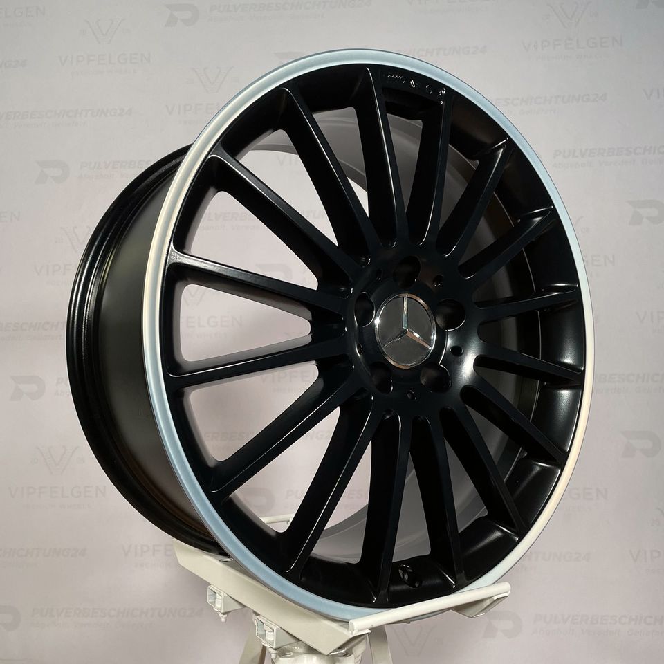 Originale 19 Zoll Mercedes C-Klasse W204 C63 AMG Performance Alufelgen Felgen Leichtmetallfelgen schwarz matt mit glanzgedrehtem Rand (weitere Farben möglich)