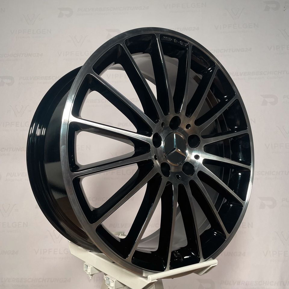 Originale 19 Zoll AMG Mercedes A-Klasse A45 W176 Alufelgen Felgen Leichtmetallfelgen schwarz glänzend mit glanzgedrehter Front (weitere Farben möglich)