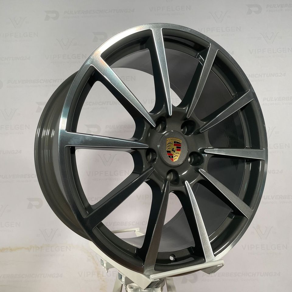 Originale 20 Zoll Porsche 991.2 C4 "Carrera Classic Rad" Alufelgen Felgen Leichtmetallfelgen anthrazit mit glanzgedrehter Front (weitere Farben möglich)