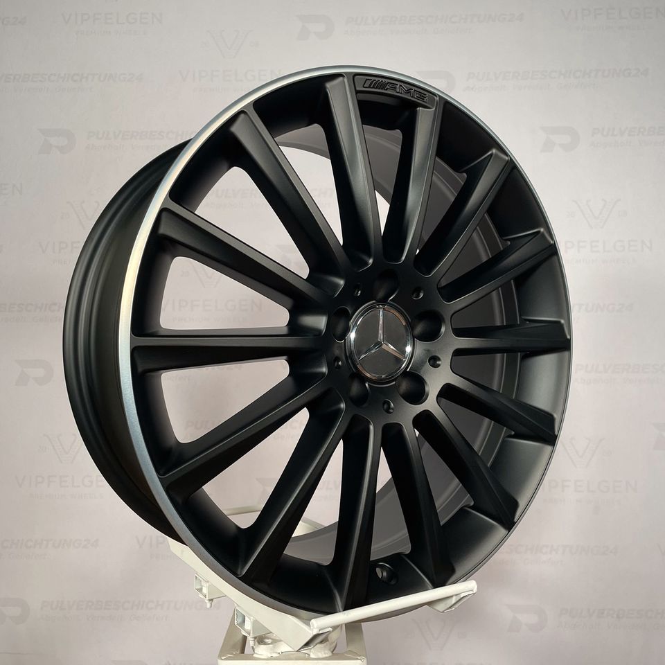 Originale 20 Zoll AMG Mercedes S-Klasse W222 Alufelgen Felgen Leichtmetallfelgen schwarz matt mit glanzgedrehtem Rand (weitere Farben möglich)
